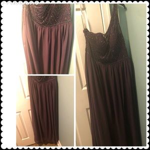 David’s Bridal dark purple/violet bridesmaid/wedding guest formal gown